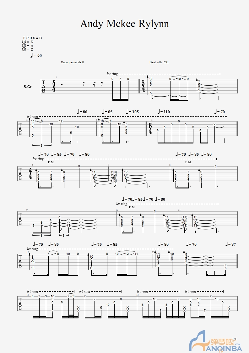 Andy Mckee《Rylynn》吉他谱